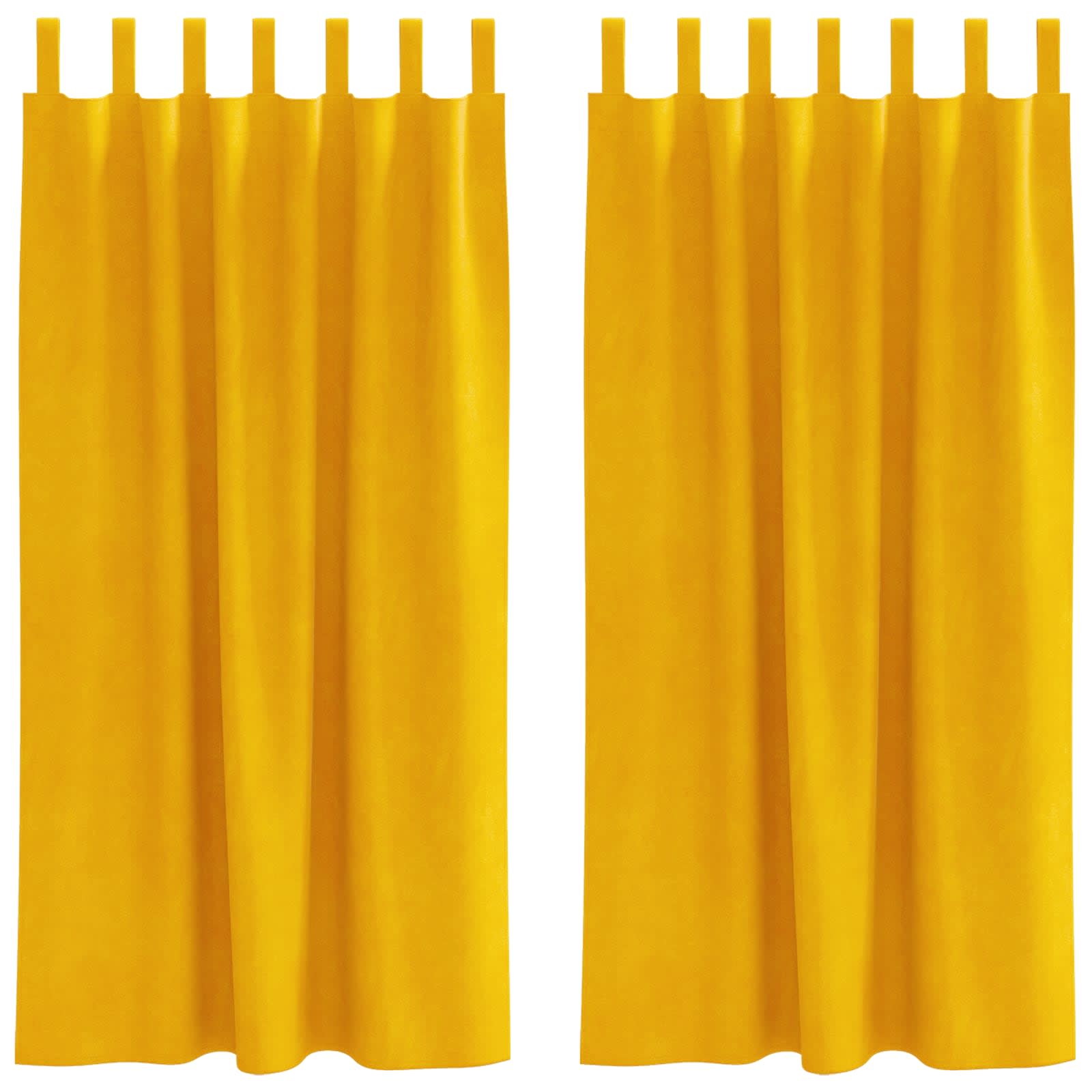 VidaXL Verduisterende Gordijnen 2 Pcs Mosterdgeel 140 X 175 Cm Fluweel