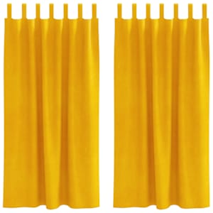 Zatemňovací závěsy 2 pcs Hořčicově žlutá 140 x 175 cm samet - obrázek 2