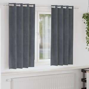 Zatemňovací závěsy 2 pcs Světle šedá 140 x 175 cm samet - obrázek 1