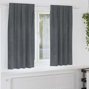 Zatemňovací závěsy 2 pcs Světle šedá 140 x 175 cm samet - obrázek 1