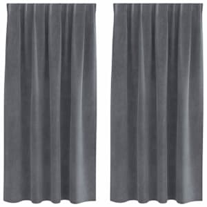 Zatemňovací závěsy 2 pcs Světle šedá 140 x 175 cm samet - obrázek 2