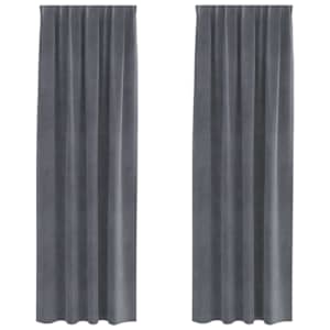 Zatemňovací závěsy 2 pcs Světle šedá 140 x 245 cm samet - obrázek 2