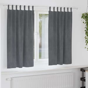 Zatemnitvene zavese 2 pcs Svetlo siva 140 x 175 cm Žamet