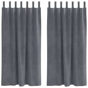 Zatemňovací závěsy 2 pcs Světle šedá 140 x 175 cm samet - obrázek 2