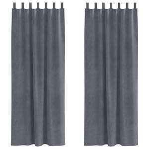 Zatemňovací závěsy 2 pcs Světle šedá 140 x 225 cm samet - obrázek 2