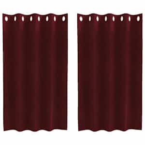 vidaXL Pimendavad kardinad 2 tk Veinpunane 140 x 140 cm Samet
