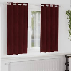 Zatemňovací závěsy 2 pcs Víno Červené 140 x 175 cm samet - obrázek 1
