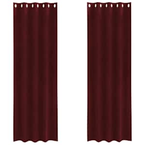 Zatemňovací závěsy 2 pcs Víno Červené 140 x 225 cm samet - obrázek 2