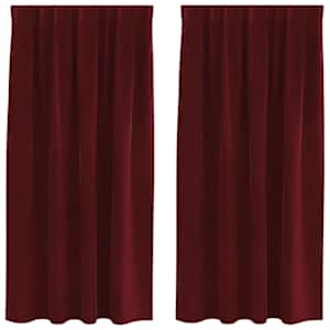 Zatemňovací závěsy 2 pcs Víno Červené 140 x 175 cm samet - obrázek 2