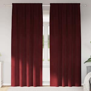 Zatemňovací závěsy 2 pcs Víno Červené 140 x 225 cm samet - obrázek 1