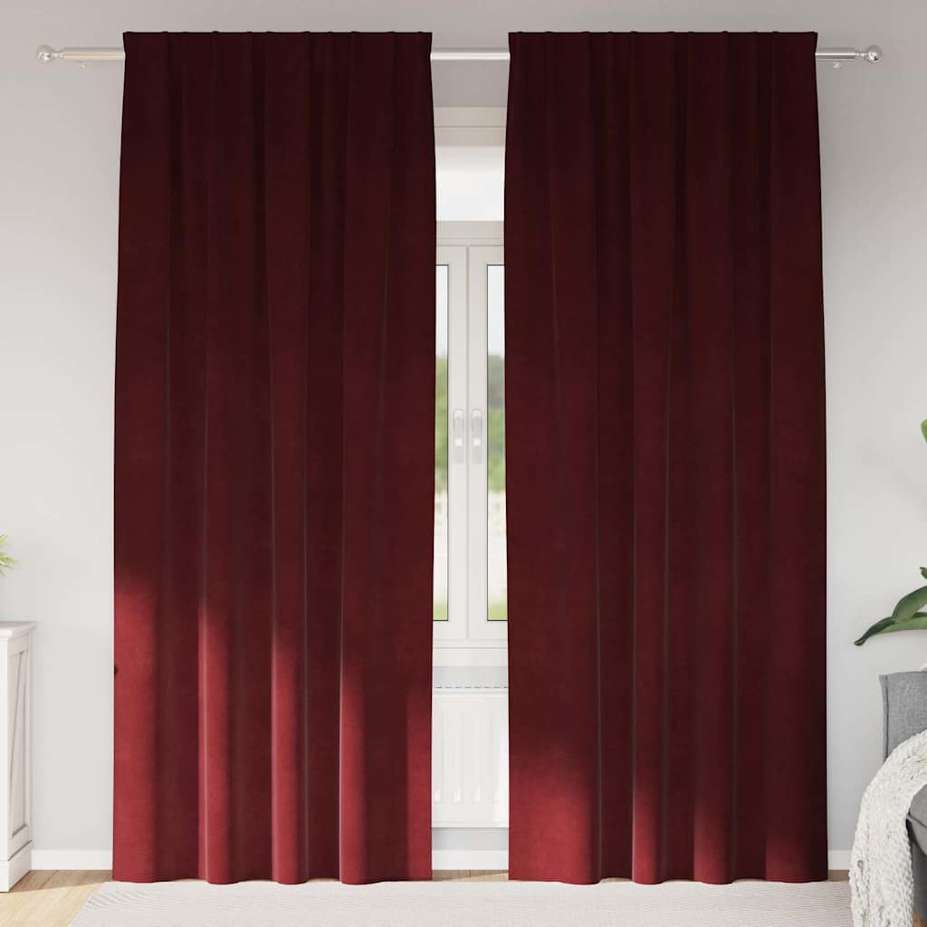 Blackout Gardiner med Top Tape 2 stk Vinkræd Velour