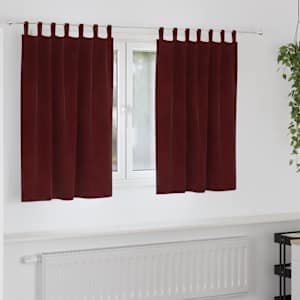 Zatemňovací závěsy 2 pcs Víno Červené 140 x 140 cm samet - obrázek 1
