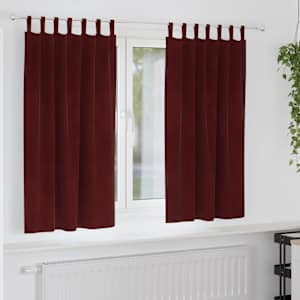 Zatemňovací závěsy 2 pcs Víno Červené 140 x 175 cm samet - obrázek 1