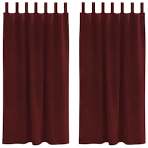 Zatemňovací závěsy 2 pcs Víno Červené 140 x 175 cm samet - obrázek 2