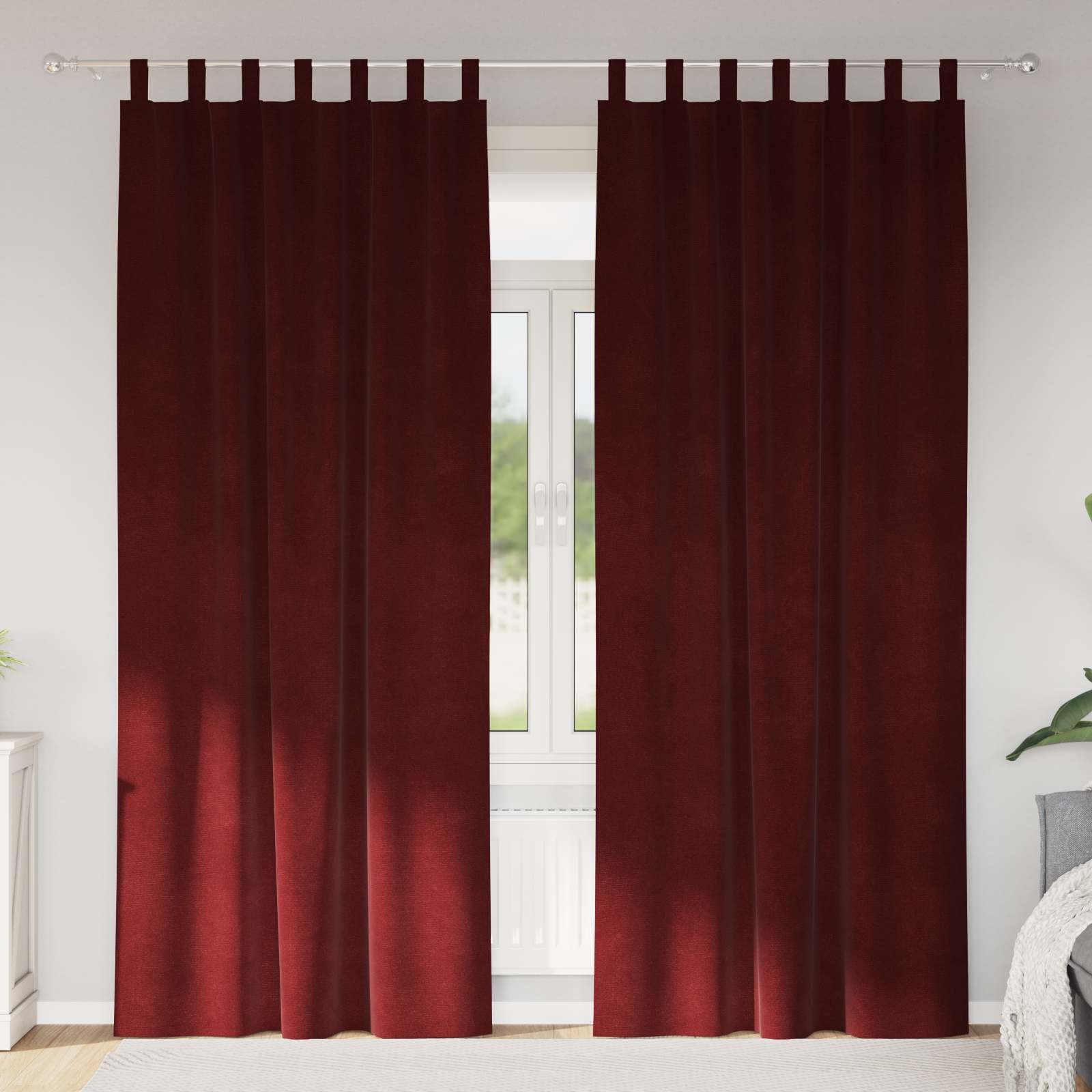 vidaXL Verdunkelungsvorhänge 2 pcs Weinrot 140 x 245 cm Samt