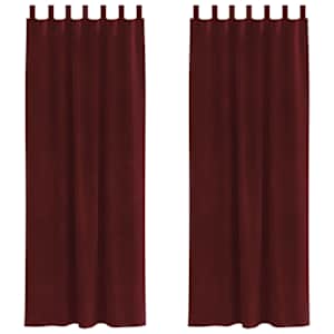 Zatemňovací závěsy 2 pcs Víno Červené 140 x 245 cm samet - obrázek 2