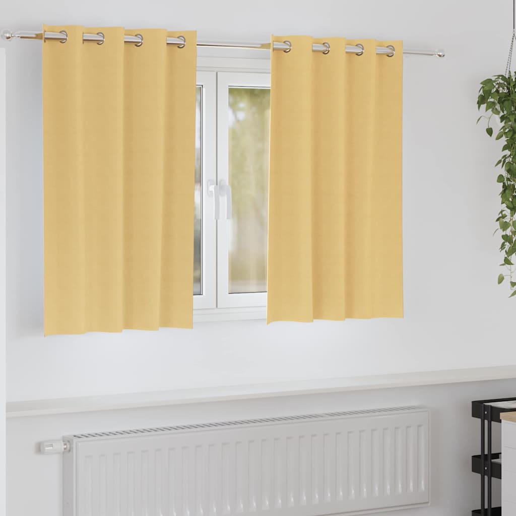 Gardiner med gardiner 2 pcs Beige 140 x 140 cm Polyester