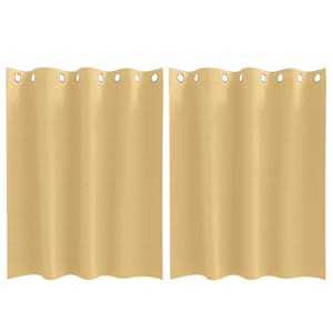 vidaXL Kardinad r&otilde;ngastega 2 tk Beež 140 x 140 cm Pol&uuml;ester