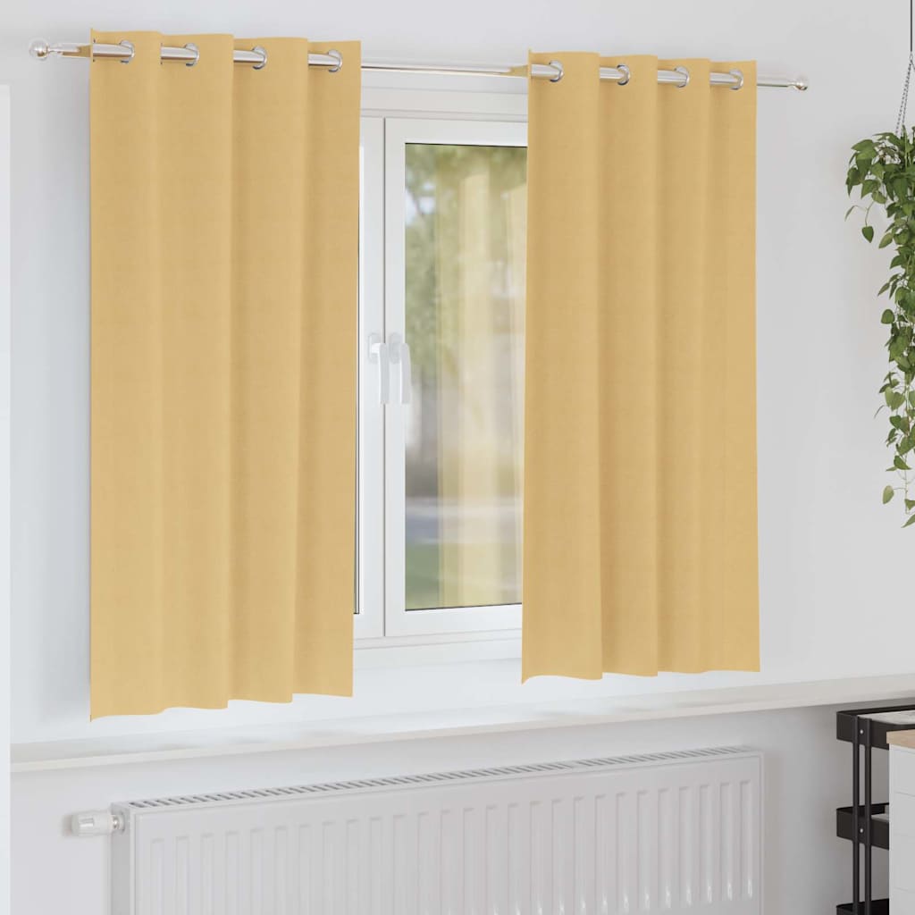 Okenice so záclonami 2 pcs Béžová 175 x 140 cm Polyester 4107314