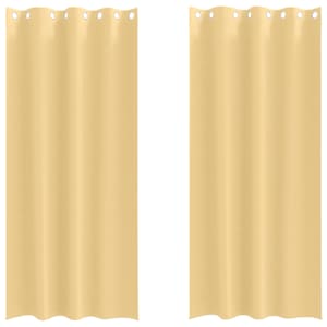 Závěsy na zatemnění s kroužky 2 pcs Béžová 225 x 140 cm - obrázek 2