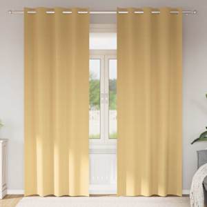 Závěsy na zatemnění s kroužky 2 pcs Béžová 245 x 140 cm - obrázek 1