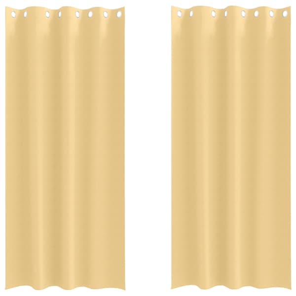 vidaXL Kardinad r&otilde;ngastega 2 tk Beež 260 x 140 cm Pol&uuml;ester