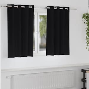 Závěsy na zatemnění s kroužky 2 pcs Černá 140 x 140 cm - obrázek 1