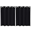 vidaXL Kardinad r&otilde;ngastega 2 tk Must 140 x 140 cm Pol&uuml;ester
