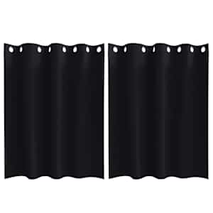 Závěsy na zatemnění s kroužky 2 pcs Černá 140 x 140 cm - obrázek 2