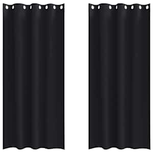 Závěsy na zatemnění s kroužky 2 pcs Černá 245 x 140 cm - obrázek 2