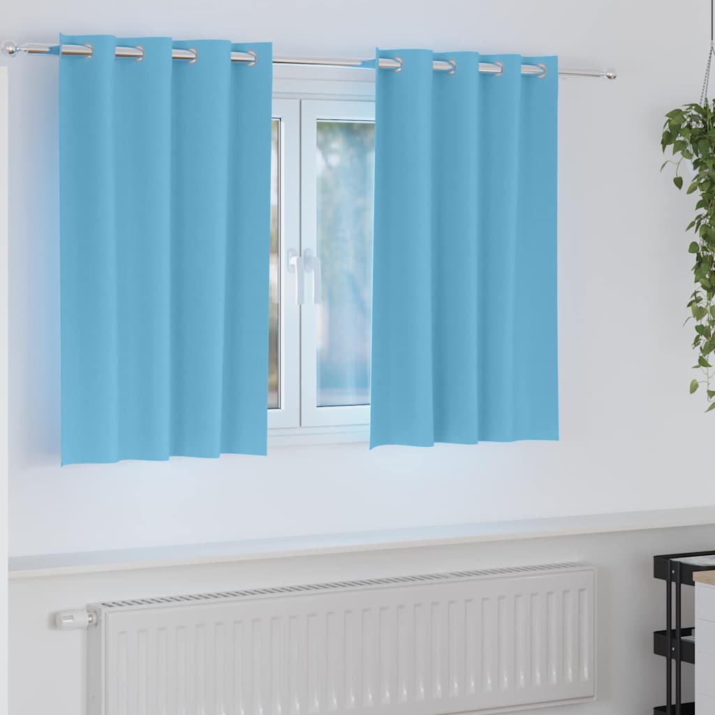 Gardiner med gardiner 2 pcs Lyseblå 140 x 140 cm Polyester