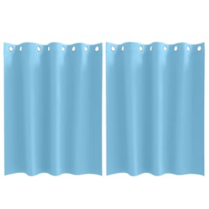 vidaXL Kardinad r&otilde;ngastega 2 tk Helesinine 140 x 140 cm Pol&uuml;ester