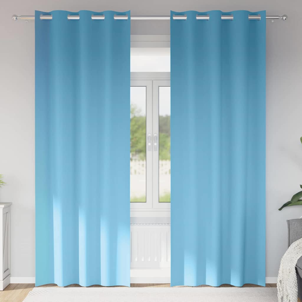 Gardiner med gardiner 2 pcs Lyseblå 225 x 140 cm Polyester