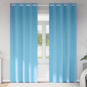 Závěsy na zatemnění s kroužky 2 pcs Světle modrá 225 x 140 cm - obrázek 1