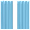 vidaXL Kardinad r&otilde;ngastega 2 tk Helesinine 260 x 140 cm Pol&uuml;ester