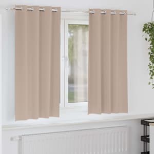 Zavese za zatemnitev z obroči 2 pcs Taupe 175 x 140 cm