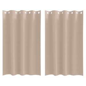 vidaXL Kardinad r&otilde;ngastega 2 tk Pruunikashall 175 x 140 cm Pol&uuml;ester