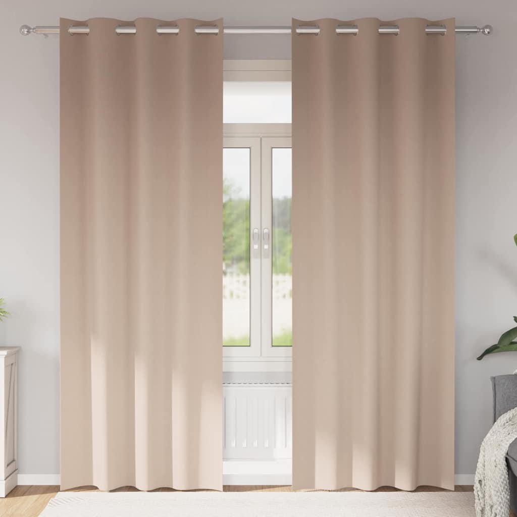 Gardiner med gardiner 2 pcs Gråbrun 225 x 140 cm Polyester