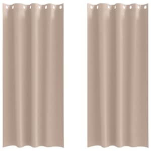 vidaXL Kardinad r&otilde;ngastega 2 tk Pruunikashall 225 x 140 cm Pol&uuml;ester
