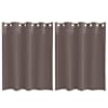 vidaXL Kardinad r&otilde;ngastega 2 tk Tume pruun 140 x 140 cm Pol&uuml;ester