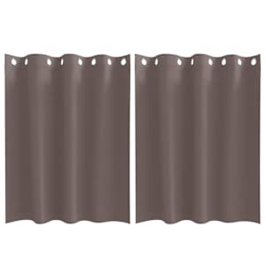 vidaXL Kardinad r&otilde;ngastega 2 tk Tume pruun 140 x 140 cm Pol&uuml;ester