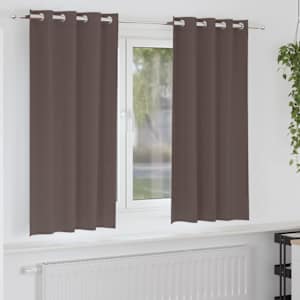Zavese za zatemnitev z obroči 2 pcs Temno rjava 175 x 140 cm