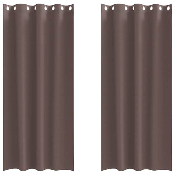 vidaXL Kardinad r&otilde;ngastega 2 tk Tume pruun 225 x 140 cm Pol&uuml;ester