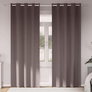 Zavese za zatemnitev z obroči 2 pcs Temno rjava 245 x 140 cm