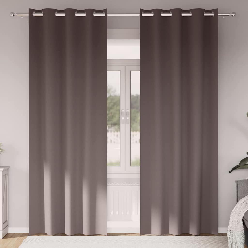 Okenice so záclonami 2 pcs Tmavo hnedá 260 x 140 cm Polyester 4107337