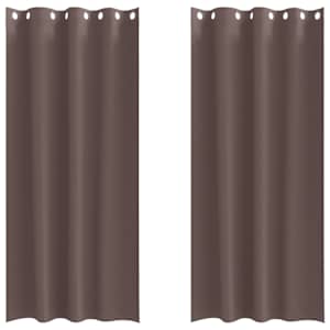 Závěsy na zatemnění s kroužky 2 pcs Tmavě hnědá 260 x 140 cm - obrázek 2