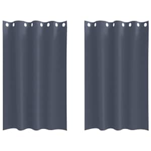 vidaXL Kardinad r&otilde;ngastega 2 tk Antratsiit 175 x 140 cm Pol&uuml;ester