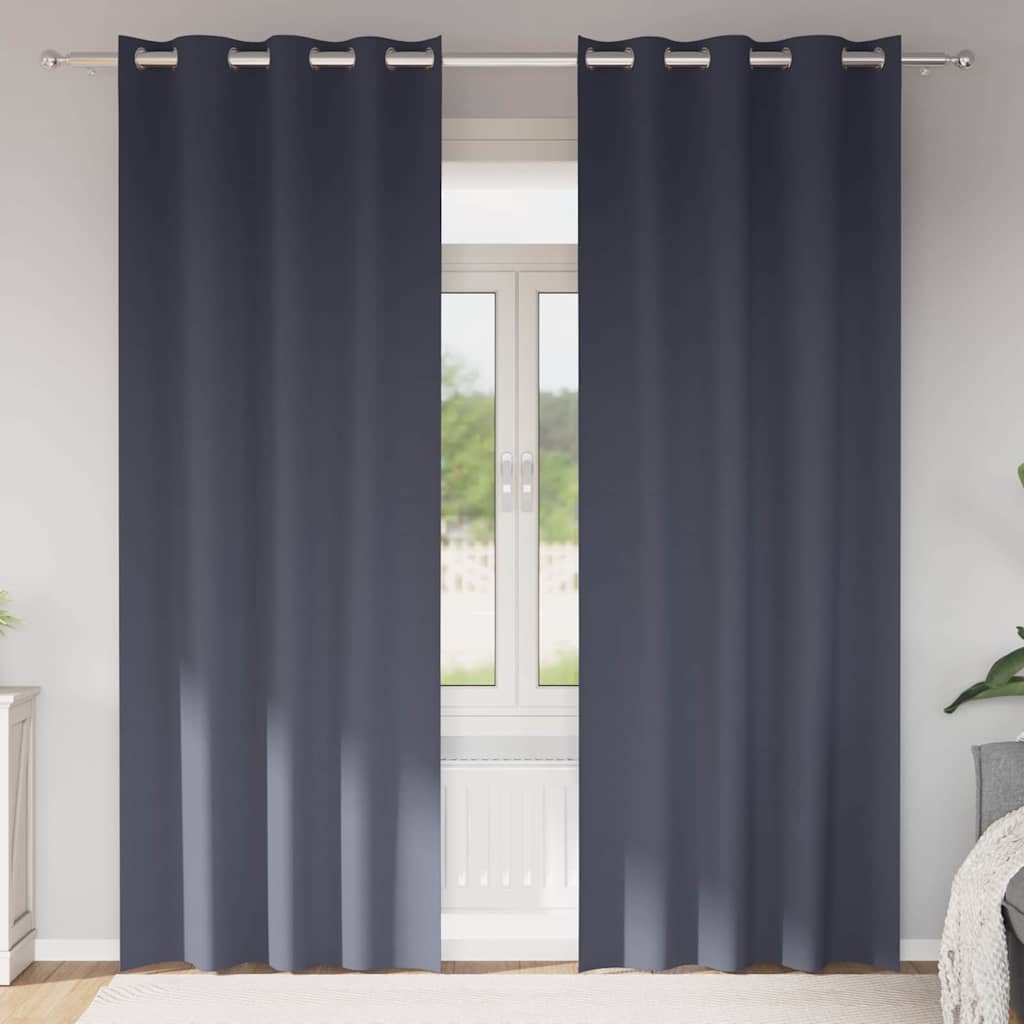 Okenice so záclonami 2 pcs Antracitová 225 x 140 cm Polyester 4107340