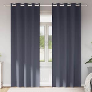 Závěsy na zatemnění s kroužky 2 pcs Antracit 225 x 140 cm - obrázek 1