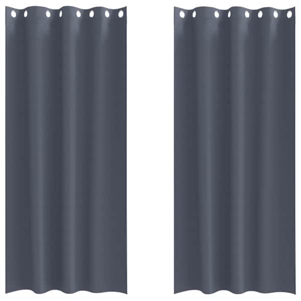 vidaXL Kardinad r&otilde;ngastega 2 tk Antratsiit 245 x 140 cm Pol&uuml;ester
